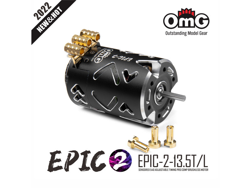 RC OMG EPIC-2-13.5T/L/BK - EPIC-2 Brushless Motor 13.5T / Color: Black