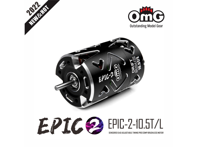 RC OMG EPIC-2-10.5T/L/BK - EPIC-2 Brushless Motor 10.5T / Color: Black