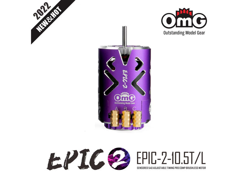 RC OMG EPIC-2-10.5T/L/VT - EPIC-2 Brushless Motor 10.5T / Color: Purple