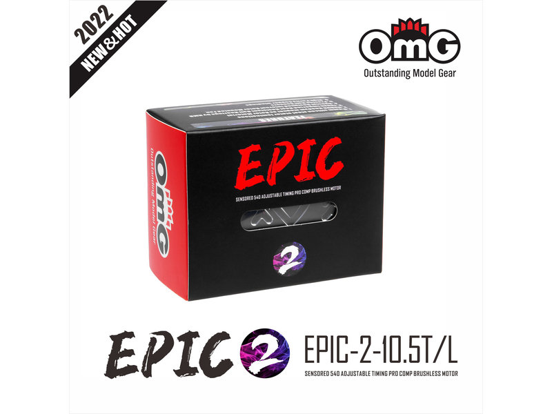 RC OMG EPIC-2-10.5T/L/VT - EPIC-2 Brushless Motor 10.5T / Color: Purple