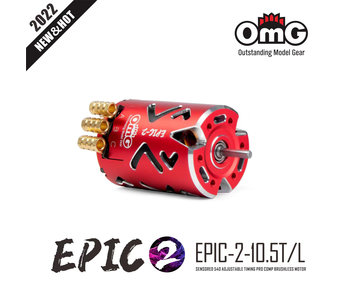 RC OMG EPIC-2 Brushless Motor 10.5T / Color: Red