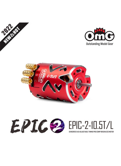 RC OMG EPIC-2 Brushless Motor 10.5T / Color: Red