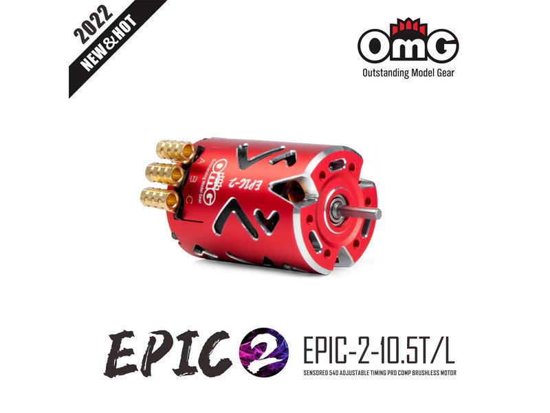 RC OMG EPIC-2-10.5T/L/RD - EPIC-2 Brushless Motor 10.5T / Color: Red