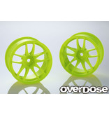 Overdose R-SPEC Work Emotion CR Kiwami 26mm / Color: Lime Yellow / Offset: 7mm (2pcs)