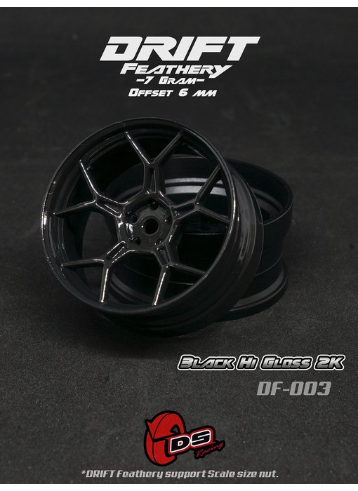 DS Racing DF 5Y Spoke Wheel (2) / Black Gloss / 6mm