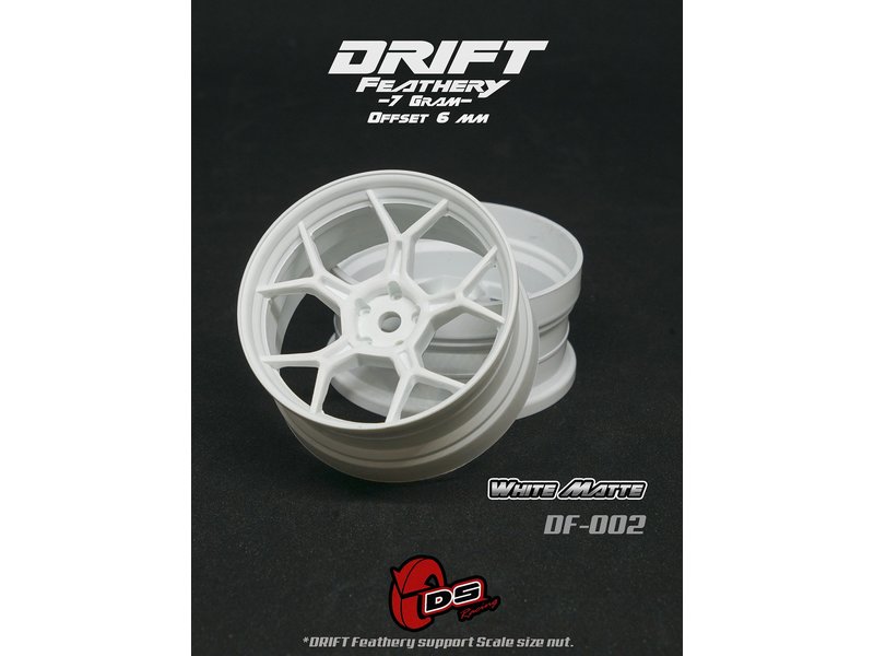 DS Racing Drift Feathery 5Y Spoke Wheel (2pcs) / White Matte / +6mm offset