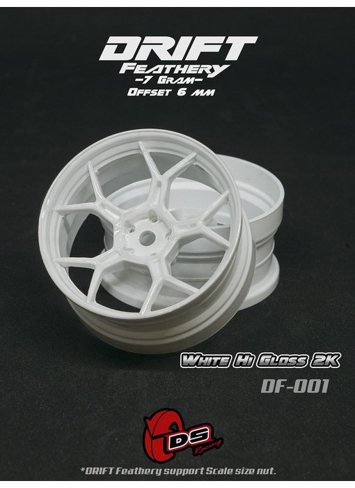 DS Racing DF 5Y Spoke Wheel (2) / White Gloss / 6mm
