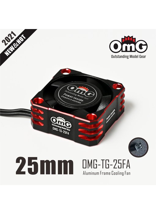 RC OMG Alum. Frame Cooling Fan for ESC / 25mm / Red