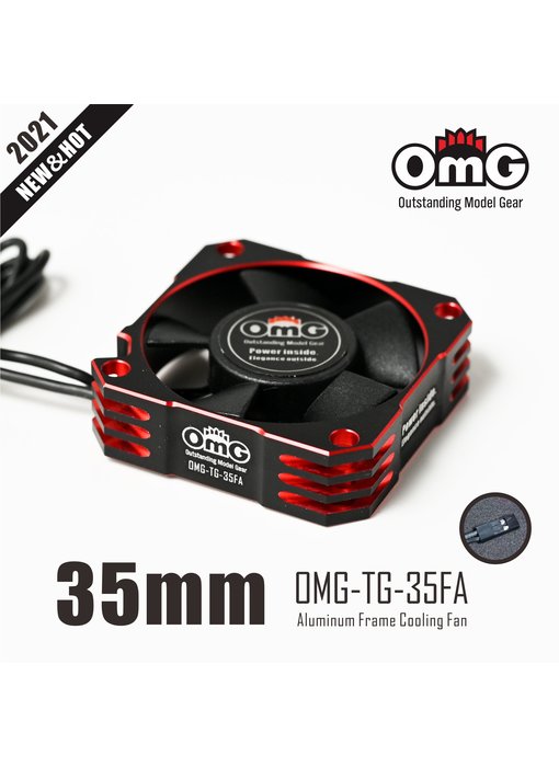 RC OMG Alum. Frame Cooling Fan / 35mm / Red