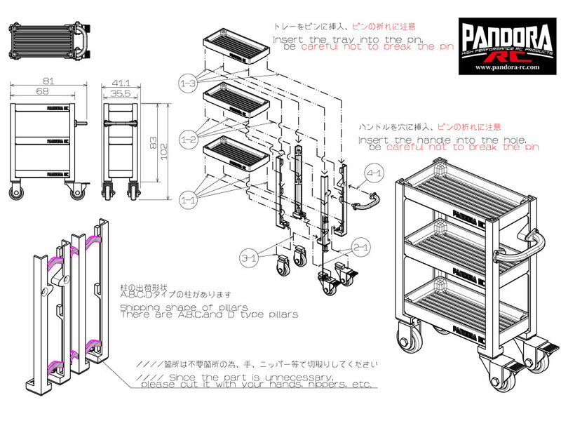 Pandora RC Tool Wagon Cart 1/10 RC size