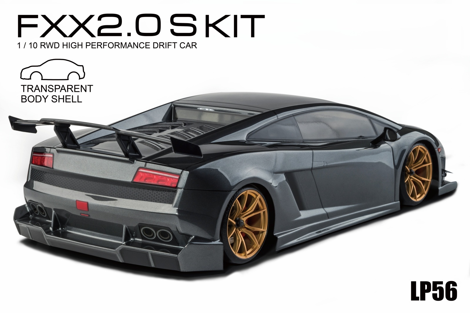 MST / 532183C / FXX  S 2WD 1/10 Drift Car KIT / Body: LP56 (Lamborghini  Gallardo) - Drifted