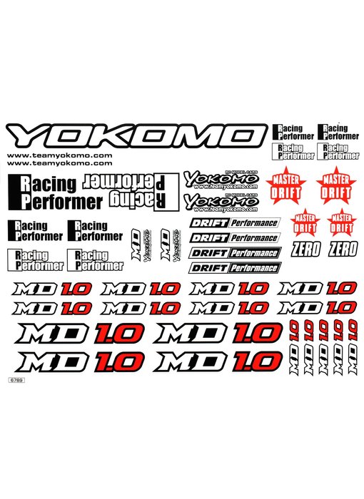 Yokomo MD1.0 Decal sheet