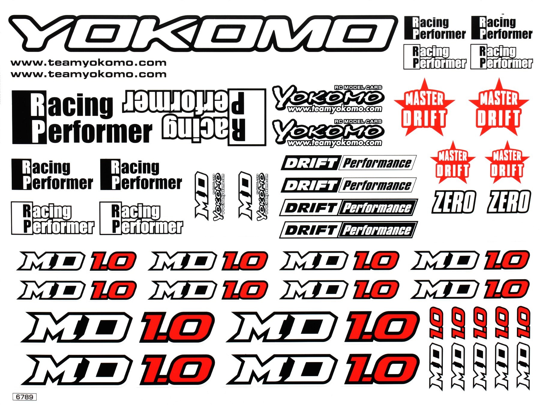 Yokomo - ZC-MD1-1 - MD1.0 Decal sheet - Drifted