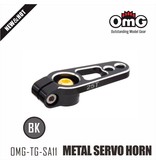 RC OMG TG-SA11/BK - Metal Servo Horn with Steel Screws 25T - Black