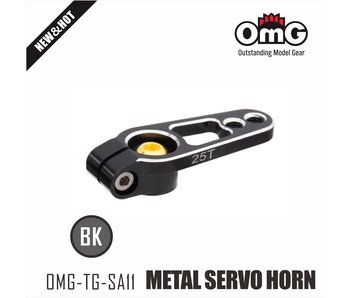 RC OMG Metal Servo Horn with Steel Screws 25T - Black