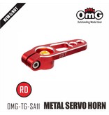 RC OMG TG-SA11/RD - Metal Servo Horn with Steel Screws 25T - Red