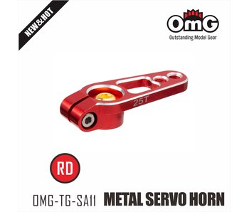 RC OMG Metal Servo Horn with Steel Screws 25T - Red