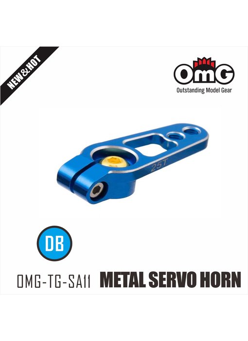 RC OMG Metal Servo Horn with Steel Screws 25T - Blue