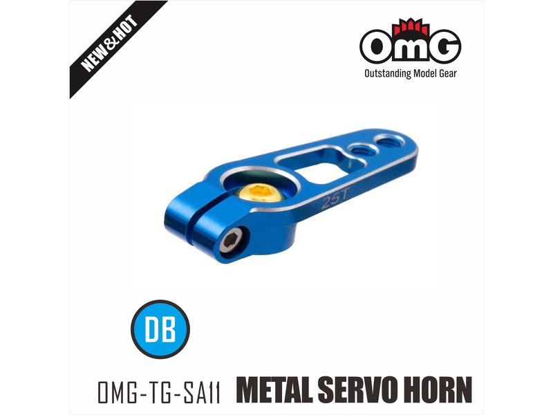 RC OMG TG-SA11/DB - Metal Servo Horn with Steel Screws 25T - Blue