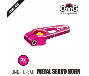 RC OMG Metal Servo Horn with Steel Screws 25T - Pink