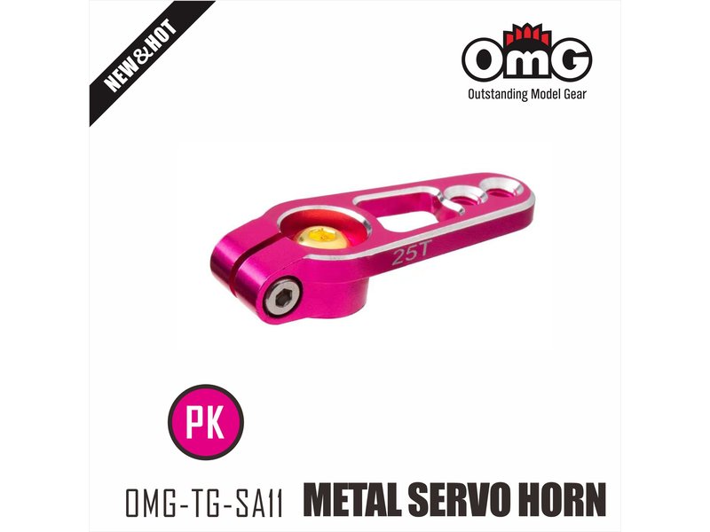 RC OMG TG-SA11/PK - Metal Servo Horn with Steel Screws 25T - Pink