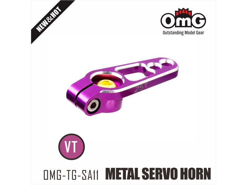 RC OMG TG-SA11/VT - Metal Servo Horn with Steel Screws 25T - Purple