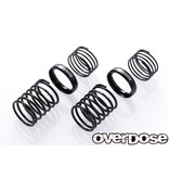 Overdose High Performance Twin Spring 1.2-2070 φ1.2, 7 coil, 20mm with Helper Spring / Color: Black (2pcs)