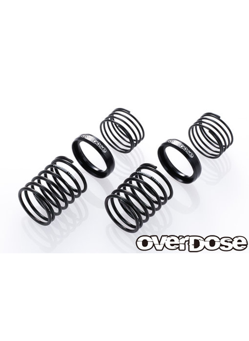 Overdose High Performance Twin Spring 1.2-2070 φ1.2, 7 coil, 20mm with Helper Spring / Black (2)