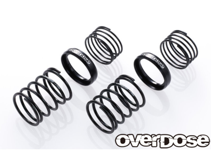 Overdose High Performance Twin Spring 1.2-2060 φ1.2, 6 coil, 20mm with Helper Spring / Color: Black (2pcs)