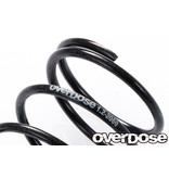 Overdose High Performance Twin Spring 1.2-2050 φ1.2, 5 coil, 20mm with Helper Spring / Color: Black (2pcs)