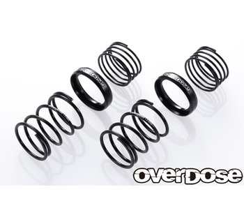 Overdose High Performance Twin Spring 1.2-2050 φ1.2, 5 coil, 20mm with Helper Spring / Black (2)