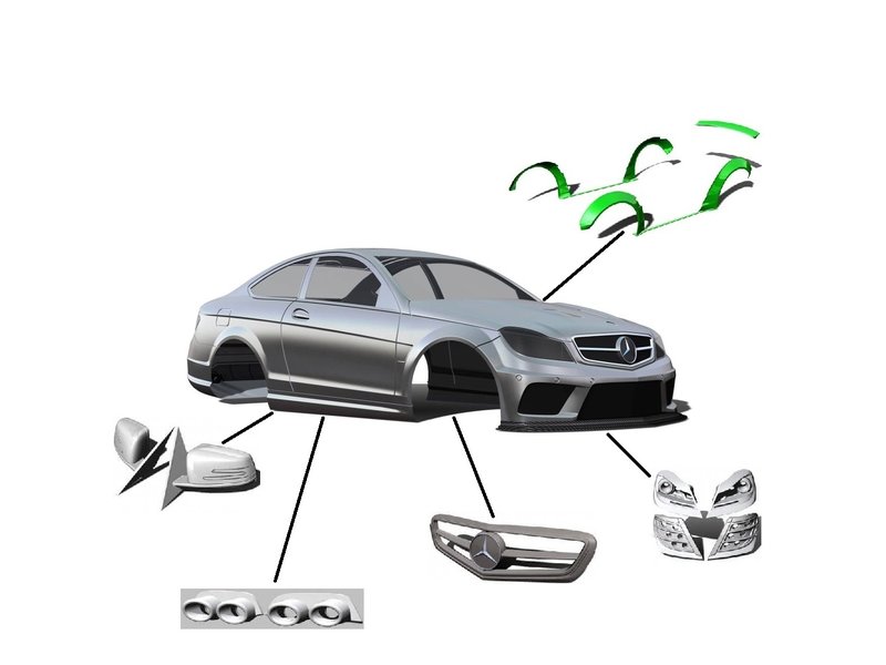 Rc Arlos AF-C63AMGFS - Mercedes C63 AMG Clear Body - FULL SET