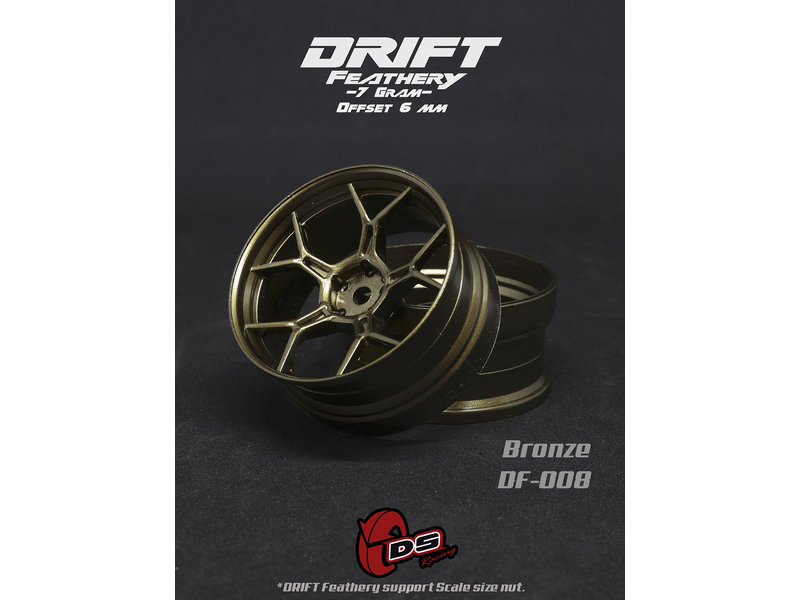 DS Racing Drift Feathery 5Y Spoke Wheel (2pcs) / Bronze / +6mm offset