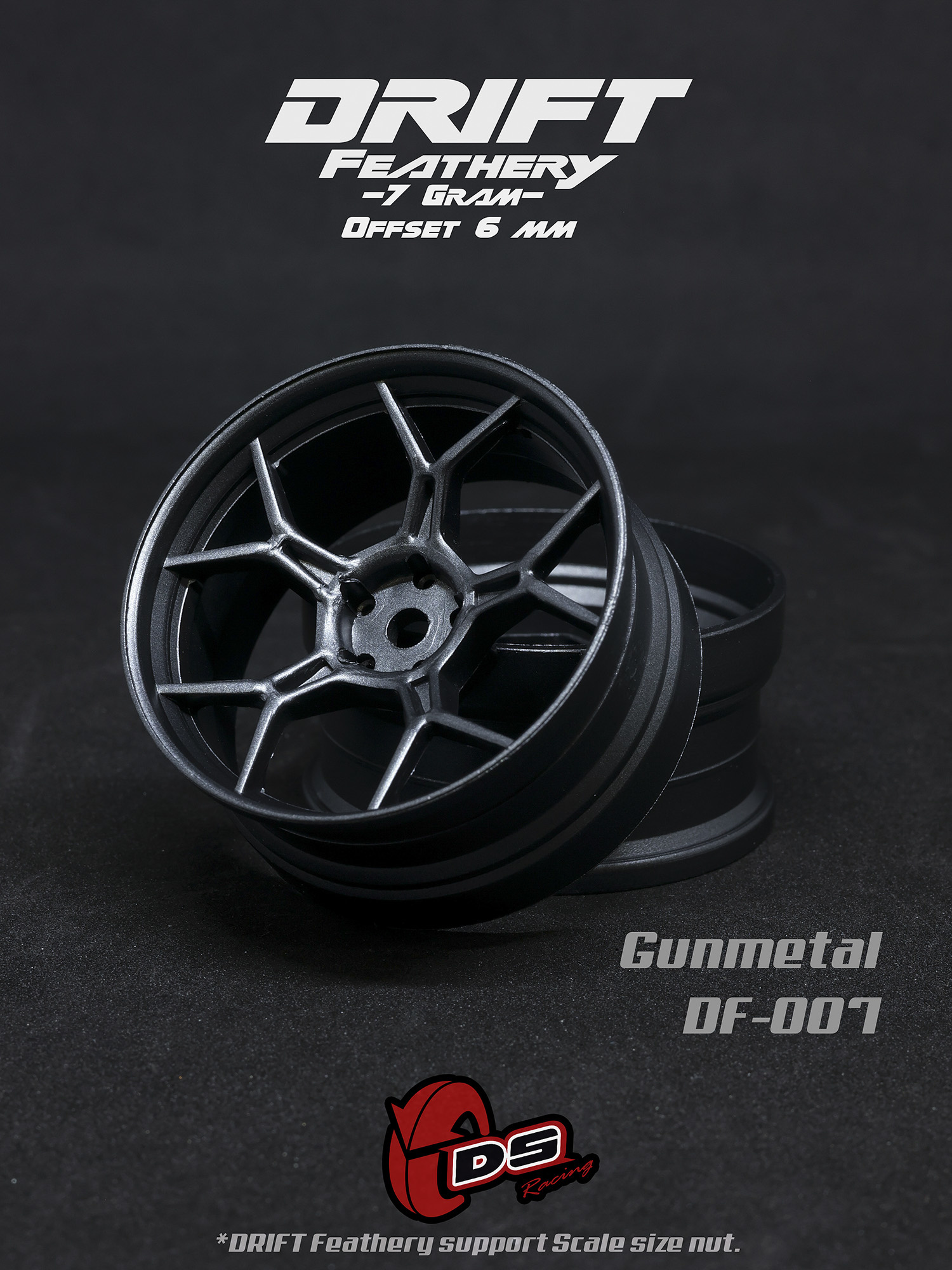 Drift Feathery 5Y Spoke Wheel - Gunmetal Drift Feathery 5Y Spoke Wheel - Gunmetal