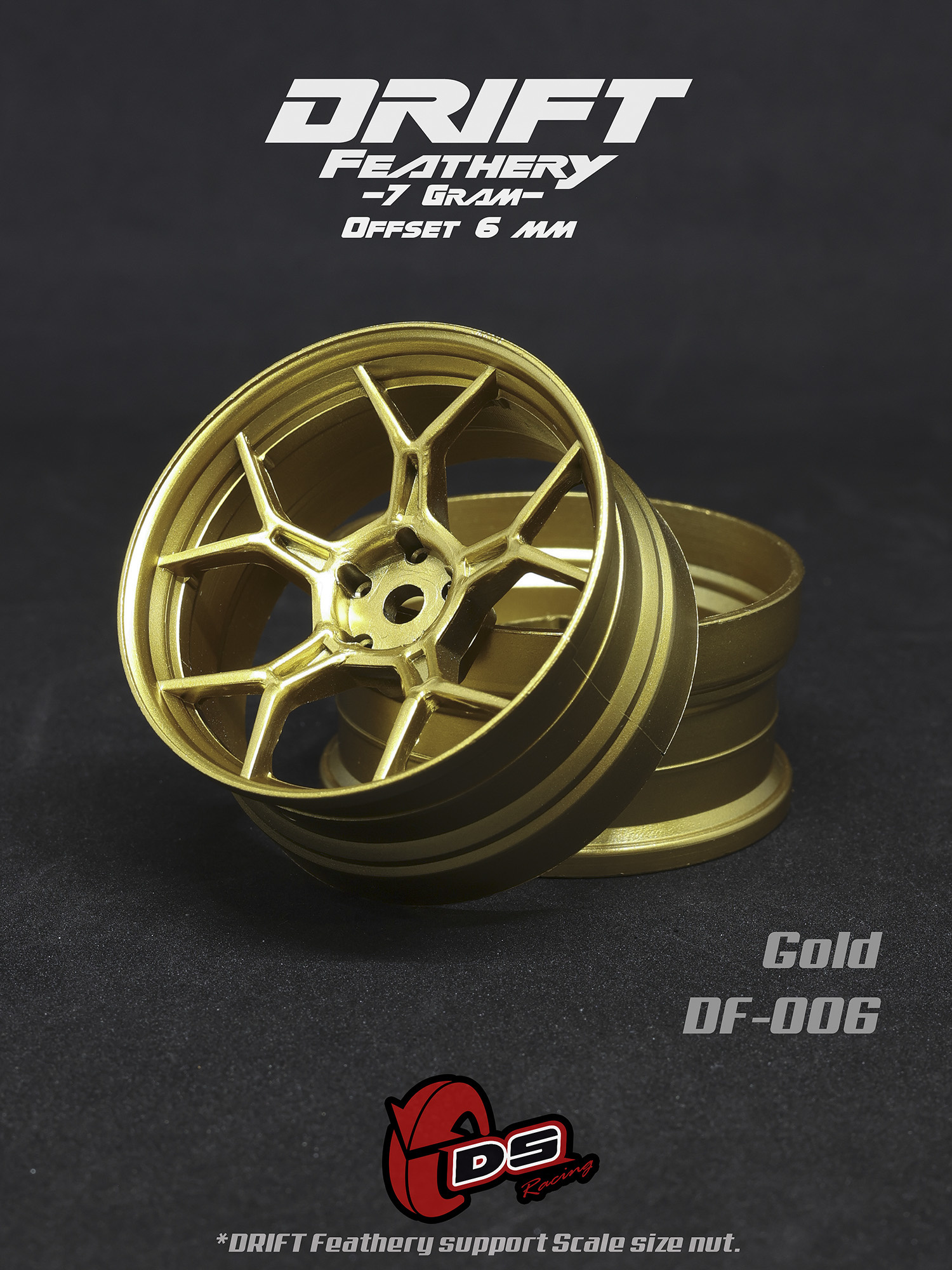 Drift Feathery 5Y Spoke Wheel - Gold Drift Feathery 5Y Spoke Wheel - Gold