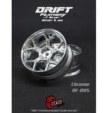 DS Racing Drift Feathery 5Y Spoke Wheel (2pcs) / Chrome / +6mm offset