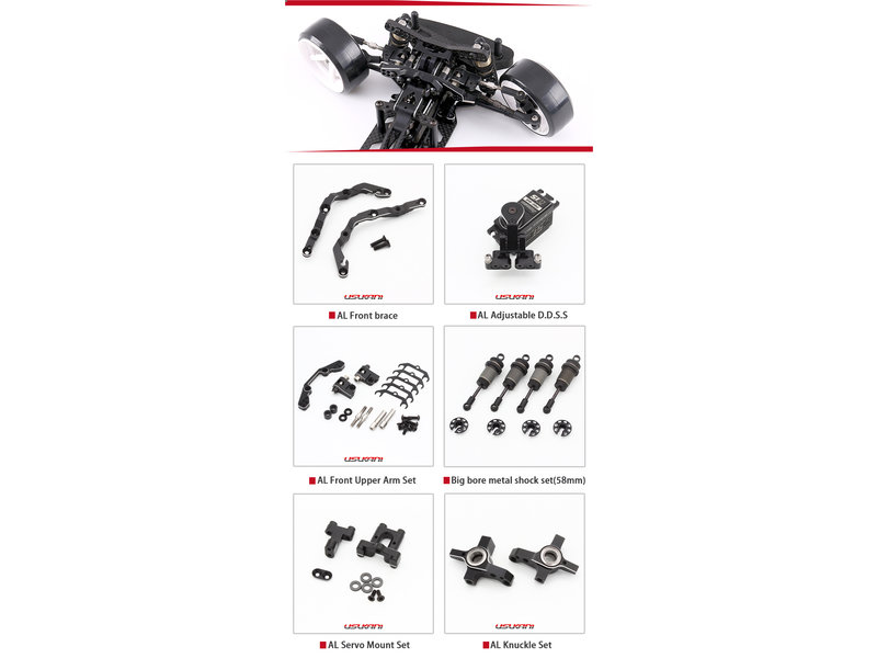 Usukani US88450 - NGE-PRO 2WD 1/10 Chassis Kit