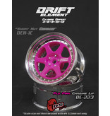 DS Racing Drift Element 6 Spoke Wheel Adj. Offset (2pcs) / Pink Face / Chrome Lip