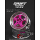 DE 5 Spoke Wheel (2) / Pink / Chrome Lip / Black Rivets