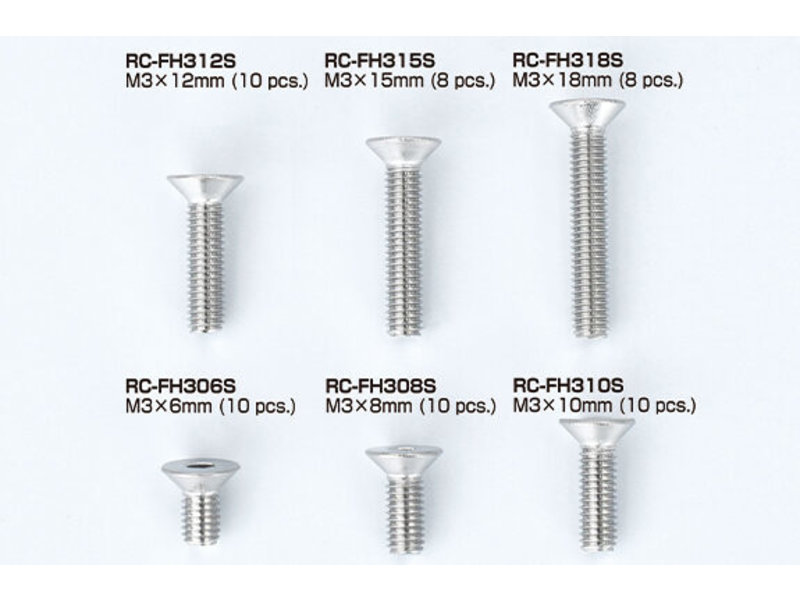 ReveD Stainless Steel Flat Head Screw M3 x 18mm (10pcs)