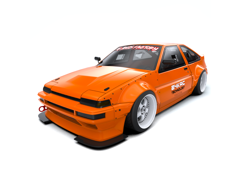 Rc Arlos 24K1402 - D-Works Wide Body Kit for Toyota AE86 Trueno