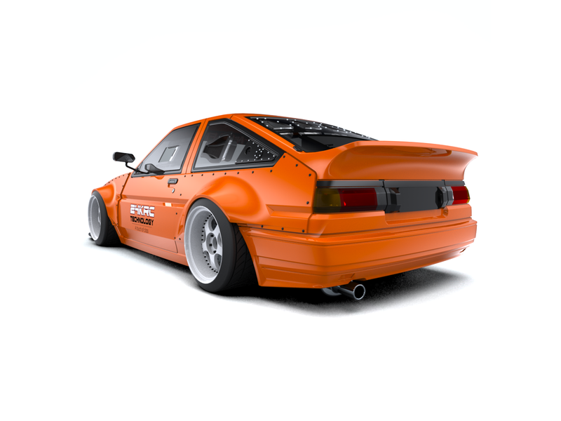 Rc Arlos AFDW86WK DWorks Wide Body Kit for Toyota AE86 Trueno Drifted