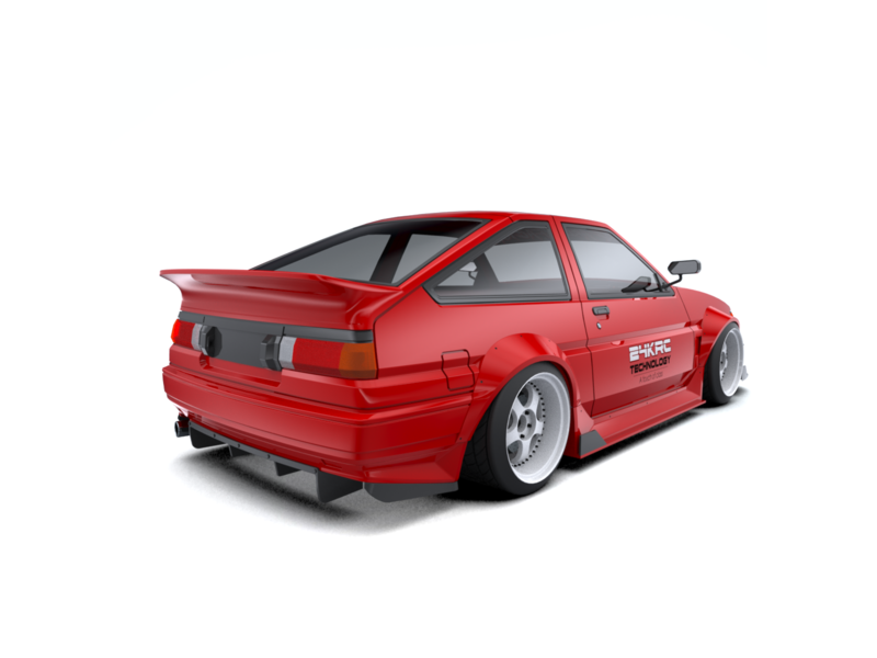 Rc Arlos - AF-JR86WK - J-Run Wide Body Kit for Toyota AE86 Trueno - Drifted