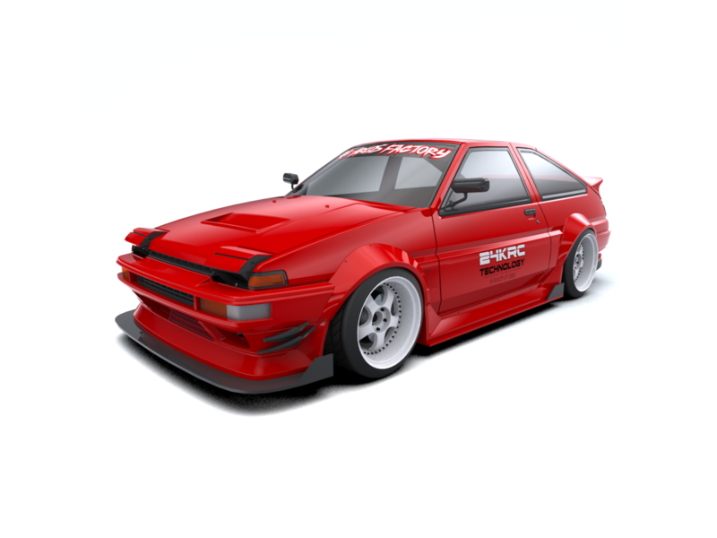 Rc Arlos - AF-JR86WK - J-Run Wide Body Kit for Toyota AE86 Trueno - Drifted