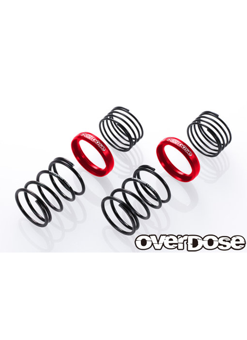 Overdose High Performance Twin Spring 1.2-2050 φ1.2, 5 coil, 20mm with Helper Spring / Red (2)