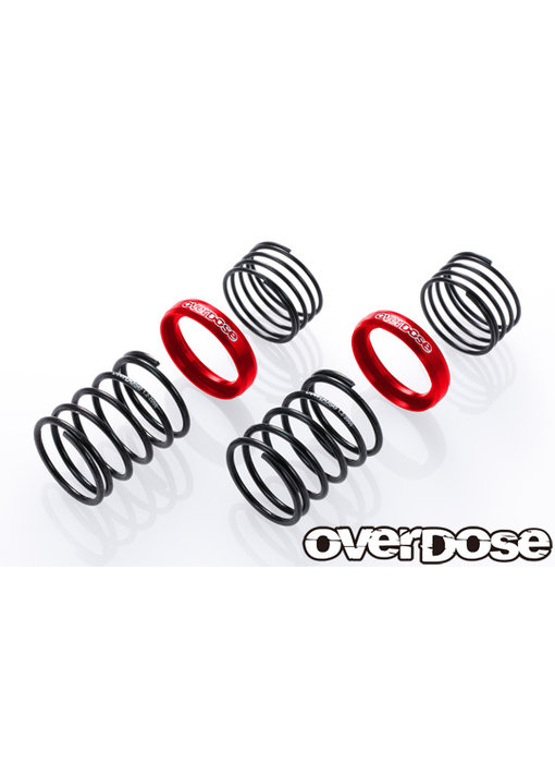 Overdose High Performance Twin Spring 1.2-2060 φ1.2, 6 coil, 20mm with Helper Spring / Red (2)