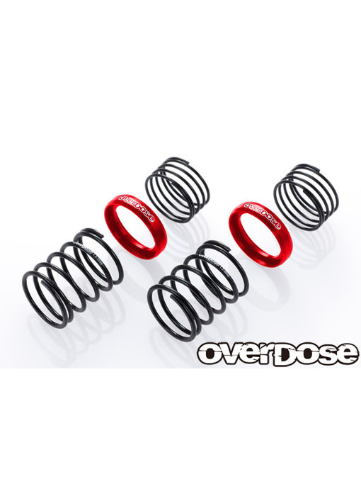 Overdose High Performance Twin Spring 1.2-2060 φ1.2, 6 coil, 20mm with Helper Spring / Red (2)