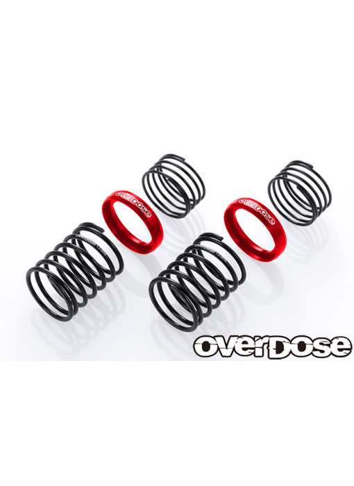 Overdose High Performance Twin Spring 1.2-2070 φ1.2, 7 coil, 20mm with Helper Spring / Red (2)