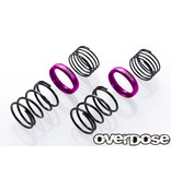 Overdose High Performance Twin Spring 1.2-2050 φ1.2, 5 coil, 20mm with Helper Spring / Color: Purple (2pcs)