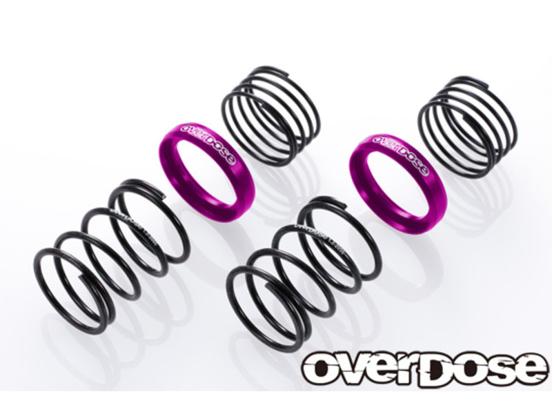 Overdose High Performance Twin Spring 1.2-2050 φ1.2, 5 coil, 20mm with Helper Spring / Color: Purple (2pcs)